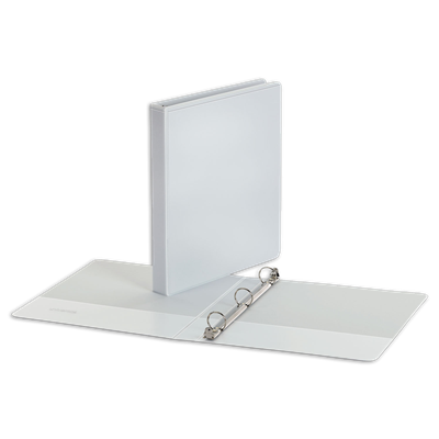 Universal™ Economy Round Ring View Binder, 3 Rings, 1" Capacity, 11 x 8.5, White