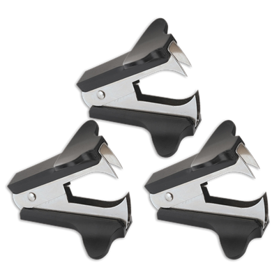 Universal™ Jaw Style Staple Remover, Black, 3/Pack