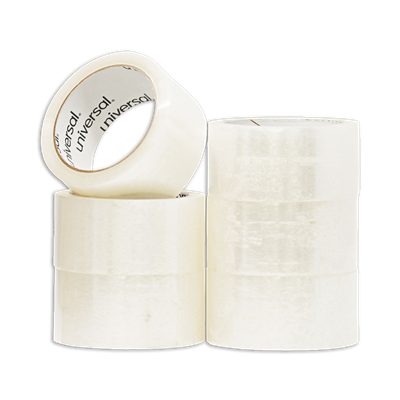 Universal™ General-Purpose Box Sealing Tape, 3" Core, 1.88" x 60 yds, Clear, 6/Pack