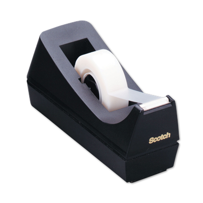 Scotch® Desktop Tape Dispenser, Weighted Non-Skid Base, 1" Core, Black