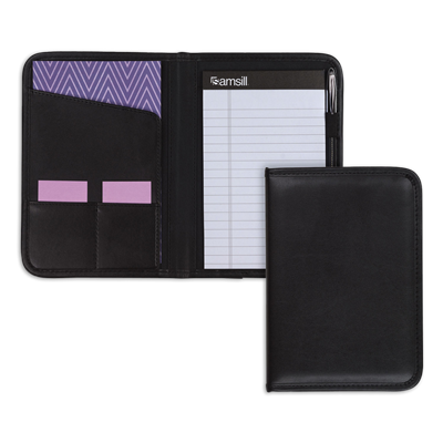 Samsill® Professional Padfolio, 3/4w x 9 1/4h, Open Style, Black