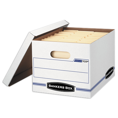 Bankers Box® STOR/FILE Storage Box, Letter/Legal Files, 12.5" x 16.25" x 10.5", White, 6/Pack